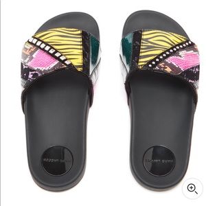 Marc Jacobs Multicolor Punk Patchwork Slides